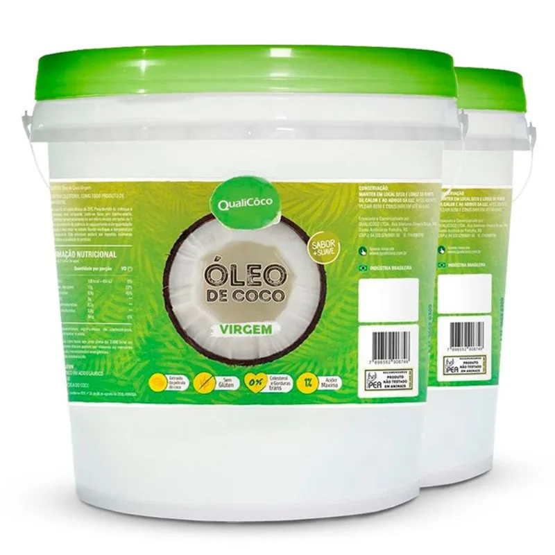 Kit 2 Óleo de Coco virgem Balde 10kg Qualicôco