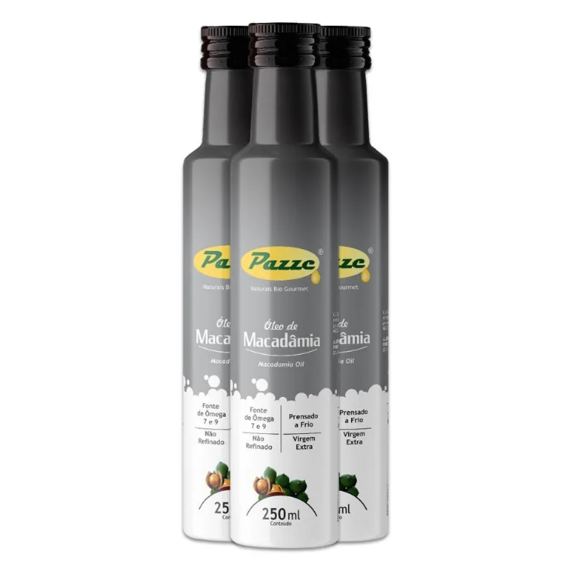 Kit 3 Óleo de Macadâmia Extra Virgem Pazze 250ml