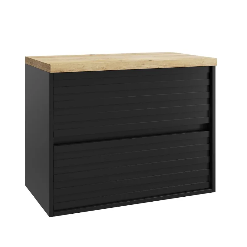 Toucador Amsterda 70cm Preto Fosco Sem Cuba Darabas