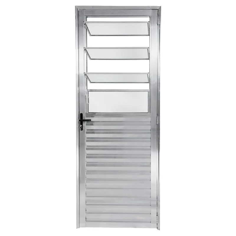 Porta Basculante Vidro Boreal Alumínio Brilhante 210x80cm Proex Porta Basculante Vidro Boreal Alumínio Brilhante Esquerdo 210x80cm