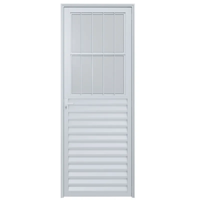 Porta Postigo Alumínio Branco Vidro Boreal 210x80cm Proex Porta Postigo Vidro Boreal Alumínio Branco Esquerdo 210x80cm