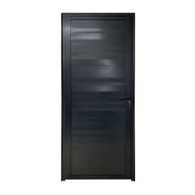 Porta Laminada Fechada Alumínio Preto 210x80cm Proex Porta Laminada Fechada Alumínio Preto Esquerdo 210x80cm
