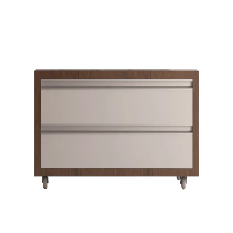 Gaveteiro bold 60cm madeirado escuro com gavetas branco supremo