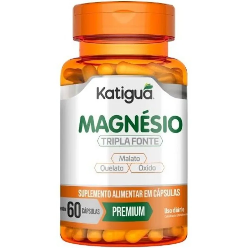 Suplemento Alimentar Magnésio Tripla Fonte 500mg 60 Cápsulas Katiguá