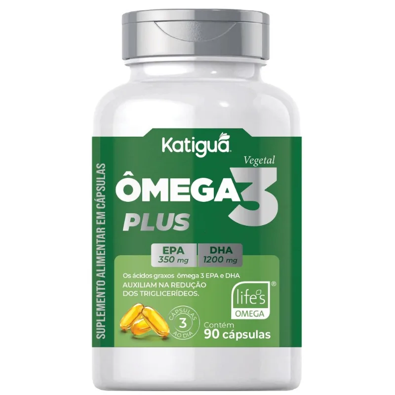 Ômega 3 Vegetal PLUS Life's OMEGA DHA 1200mg + EPA 350mg Microalgas 90 Cápsulas Katiguá