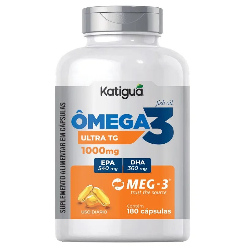 Ômega 3 Ultra TG1000mg EPA 540mg DHA 360mg 180 Cápsulas Katiguá