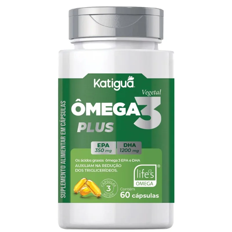 Ômega 3 Vegetal PLUS Life's OMEGA DHA 1200mg + EPA 350mg Microalgas 60 Cápsulas Katiguá