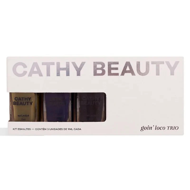 Kit Esmalte Cathy Beauty Goin Loco Trio 3 Unidades de 9ml cada