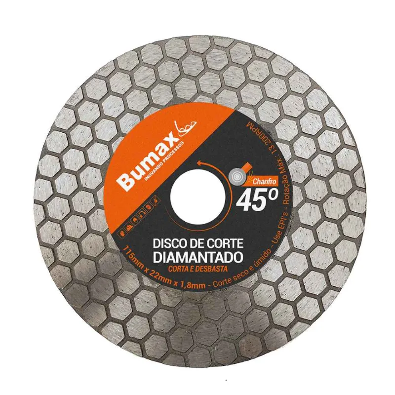 Disco de Corte Diamantado 125x22mm 45º 8104 Bumax