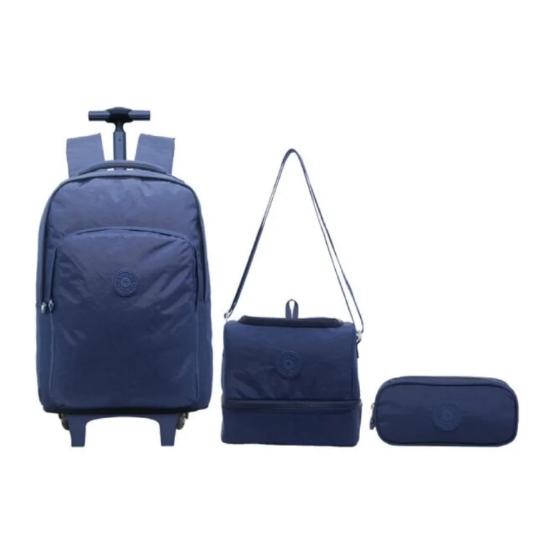 Kit Mochila De Rodinhas Yin's Crinkle Azul Escuro (MP)