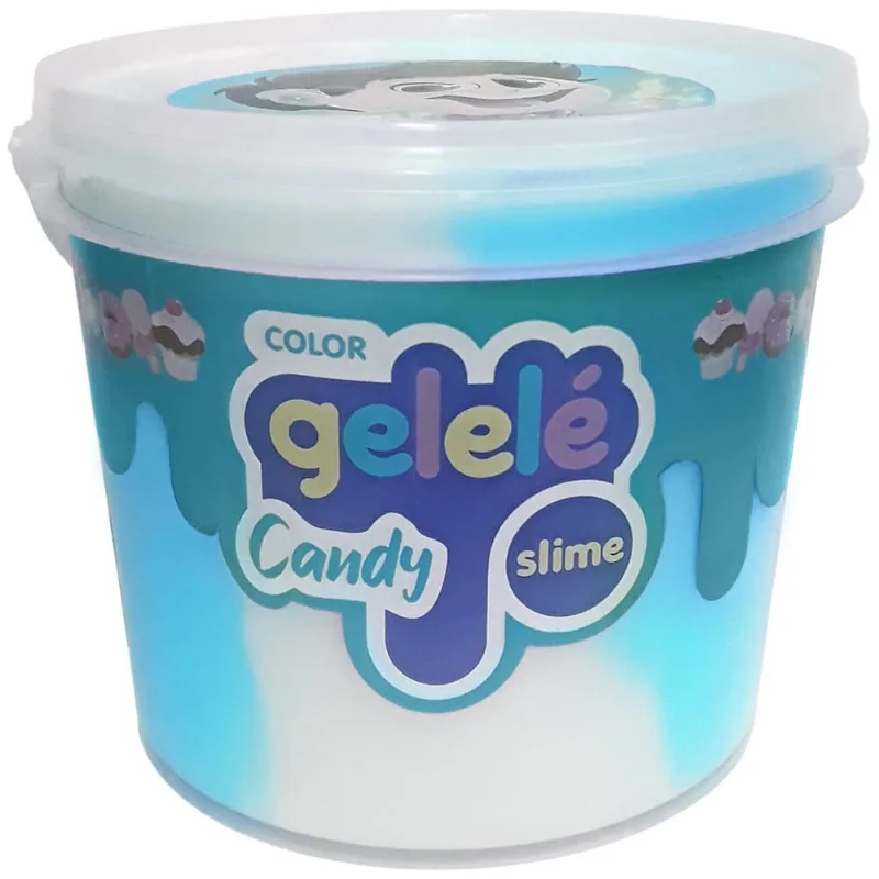 Big slime candy color azul E branco 1,5KG doce brinquedo