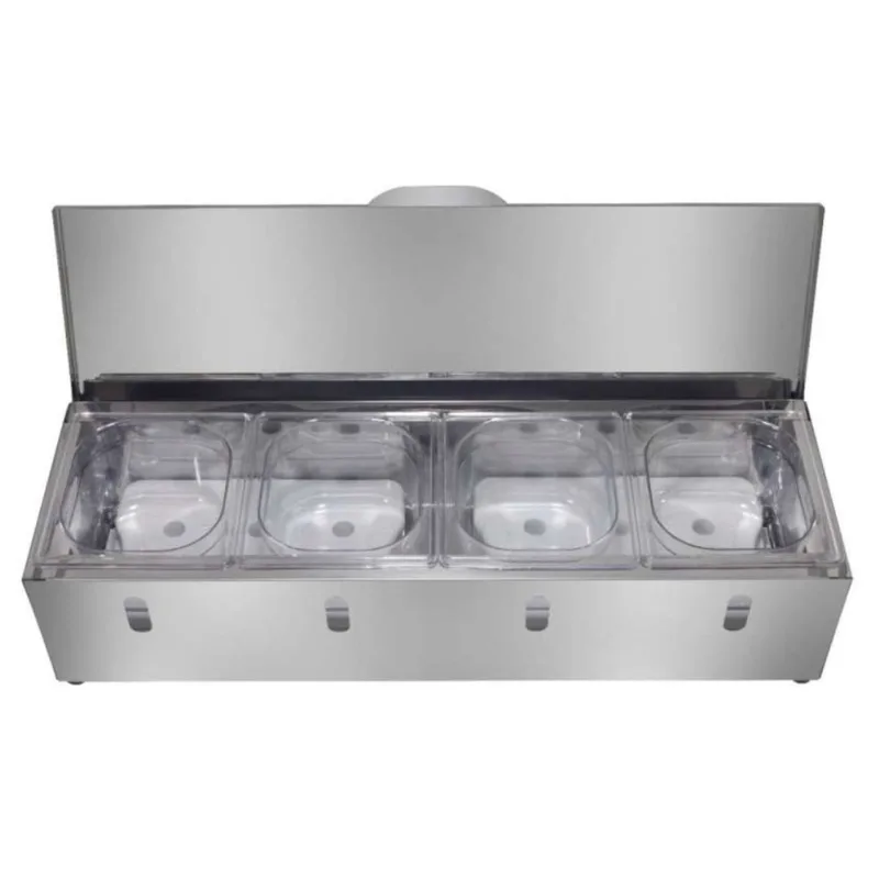 Condimentadora Refrigerada Pizzarola Aisa 4 Cubas em Aço Inox