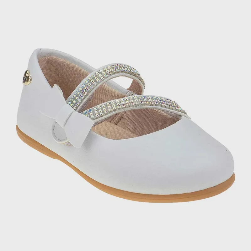 Sapatilha Infantil Feminina Boneca Napa Brilho Branco Unipasso 079-08-020