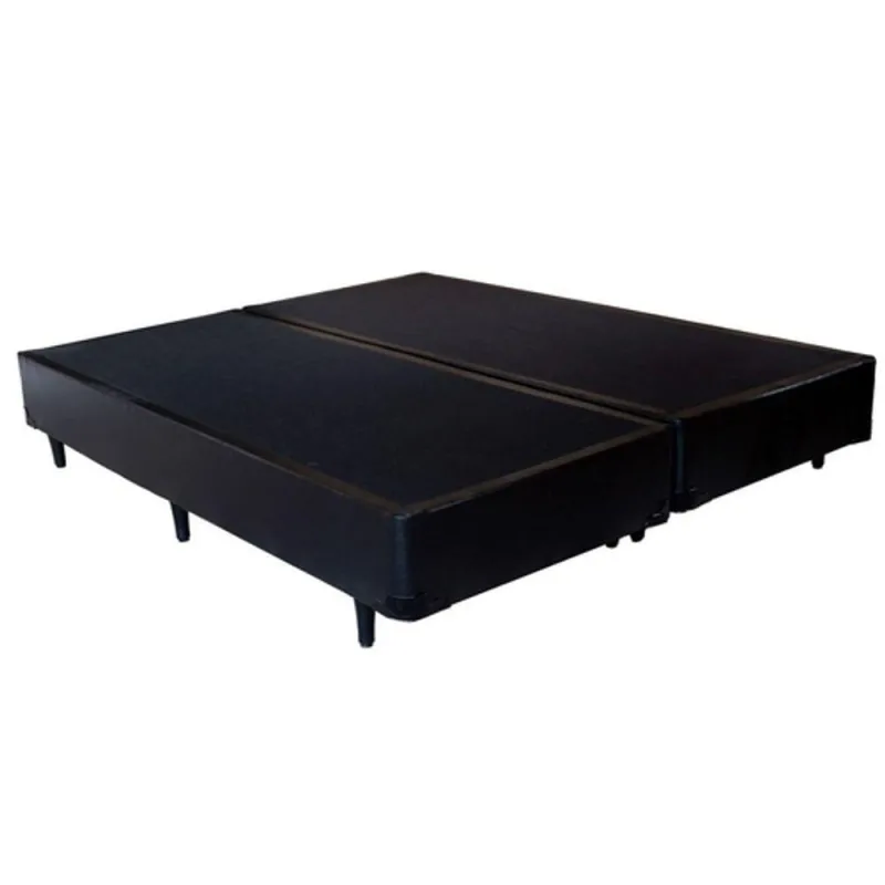Cama Box King 193 Bipartido Bello Box - Tecido Sintético Preto - Bello Box - Móveis