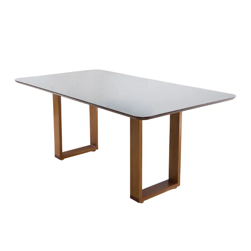 Mesa em Madeira com Vidro Floripa Cinamomo 1,80X1,00M - Matos e Lopes