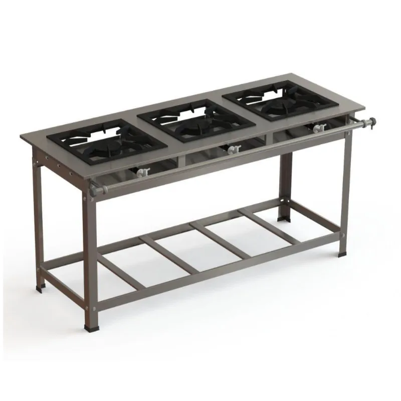 Fogão Industrial Inox 40x40 P10 3 Bocas Baixa Pressão Alta Pressão - jl Colombo