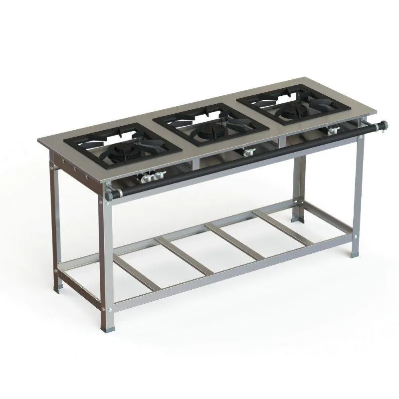 Fogão Industrial Inox 40x40 P10 3 Bocas Baixa Pressão 3 qd - jl Colombo
