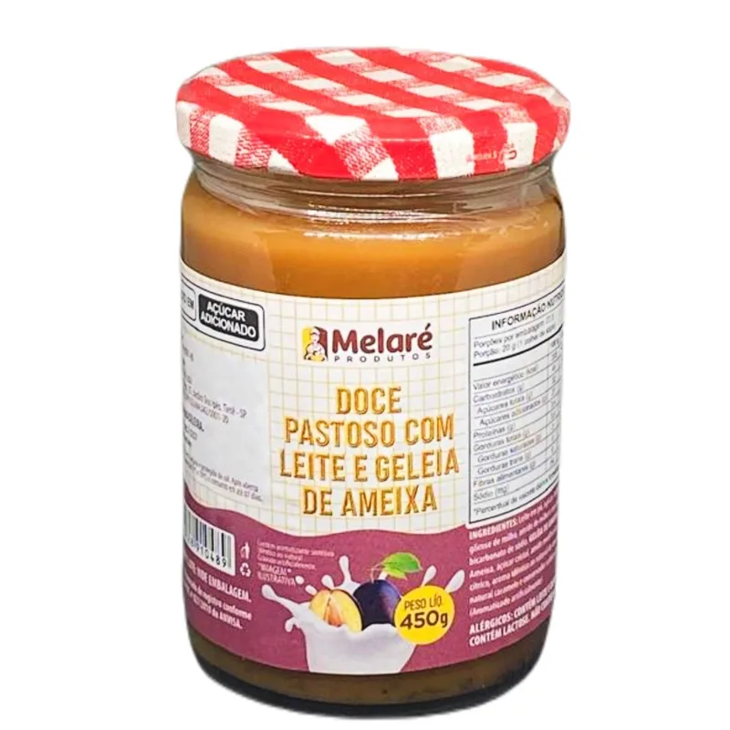 Doce Pastoso Com Leite E Geleia De Ameixa Melaré 450g - Não Informado - Mercearia