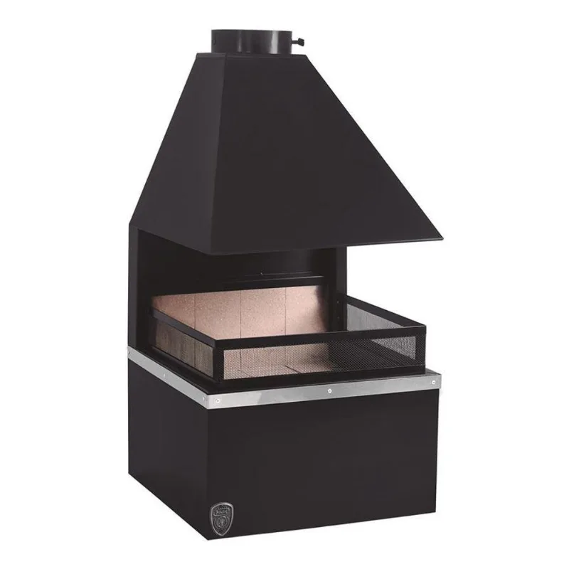 Lareira De Meio Com Kit Instalação Preto Fornos Pinhal