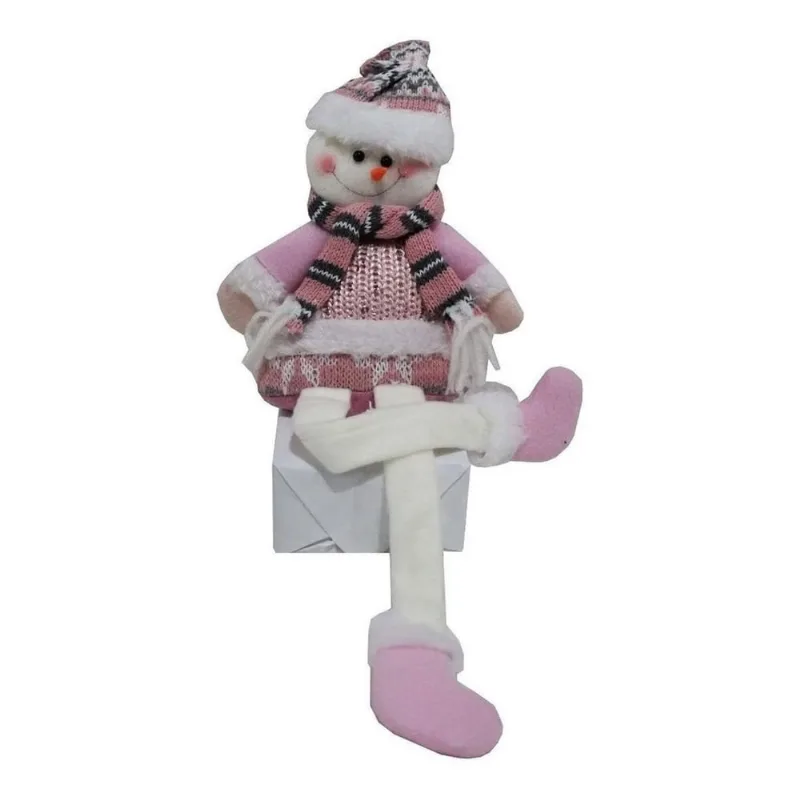 Kit 2 Boneco Papai Noel Boneco De Neve Enfeite Natal Pelucia