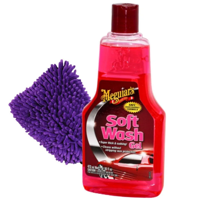 Shampoo Soft Wash Gel Meguiars 473ml + Luva De Microfibra