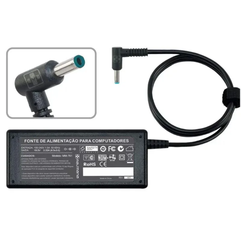 Fonte Notebook 19.5v 3.33a 4.5x3.0mm 2-141