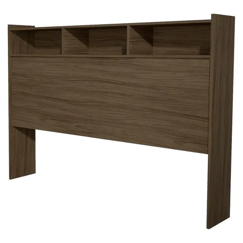 Cabeceira Casal Melissa 3 Nichos Painel MDF 145cm Café Milani Movelaria - OUTRAS - Mercado