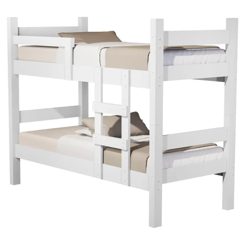 Beliche Solteiro Leticia em MDF Branco com Escada e Grades Milani Movelaria - OUTRAS - Móveis