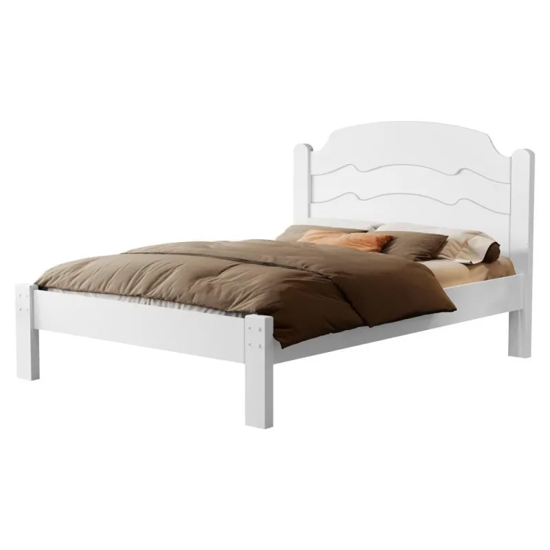 Cama de Casal Iris Flex com Cabeceira Reversível em Mdf Branco Milani Movelaria - OUTRAS - Móveis