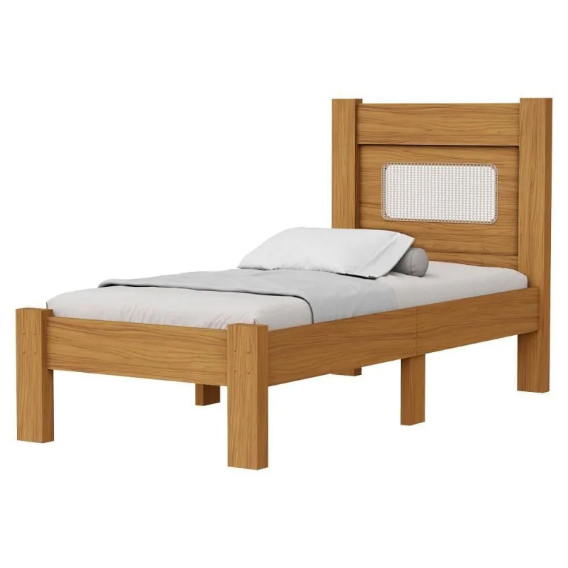 Cama de Solteiro Clara 4023 em Mdf 199x95cm Amadeirado Milani Movelaria - OUTRAS - Móveis