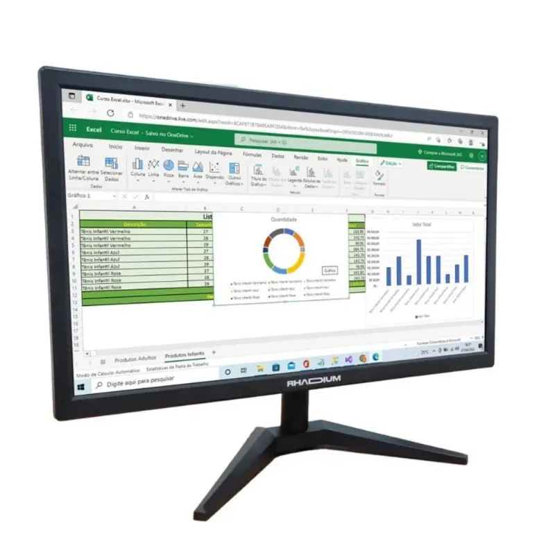 Monitor LED Rhadium 19.5" Wide Rha-lcd-0001 Preto (MP)
