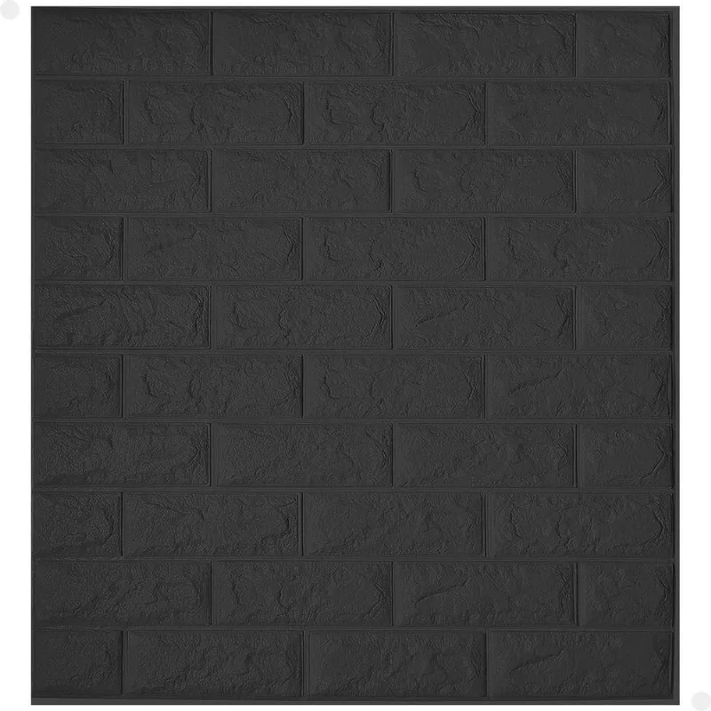 Kit 10 Painel 3D Tijolinho Autocolante Lorben Cor Preto
