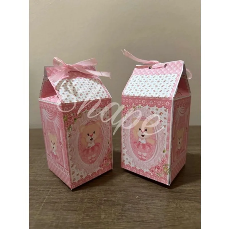 Kit 10 Caixas Milk Ursa Bailarina - Ursinha Rosa