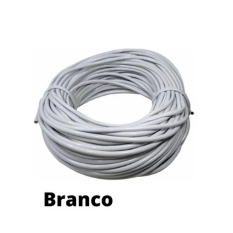 Fio plastico cordão liso espaguete branco enrola cadeira 1KG