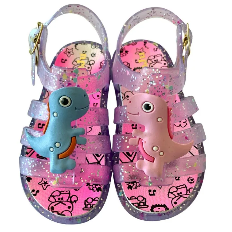 Sandália Papete Infantil Meninas Bebê Dino