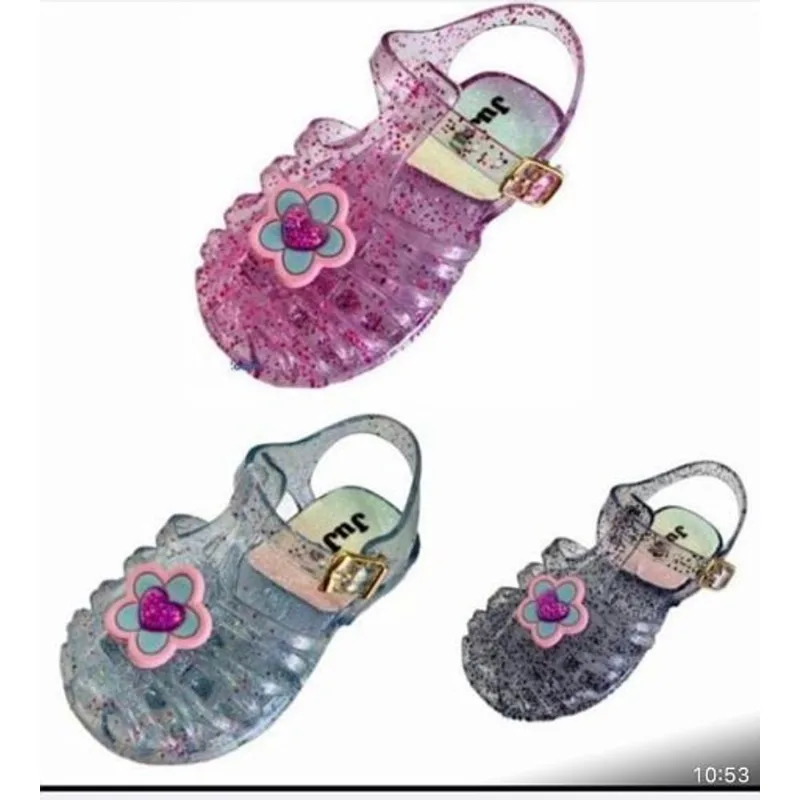 Kit 3 Pares Sandália Infantil Bebê Meninas Flor Coração Tie Dye