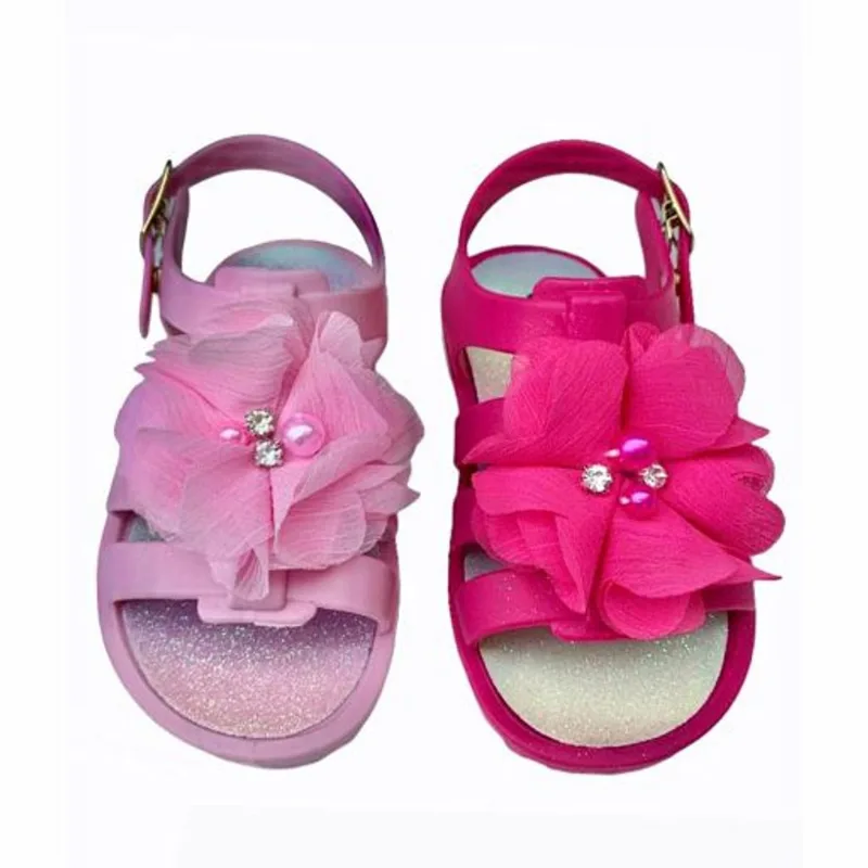 Kit 2 Pares Papete Infantil Feminina Flor Pérola Juju