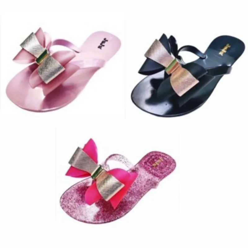 Kit 3 Pares Chinelo Juvenil Laço Glitter Meninas Juju