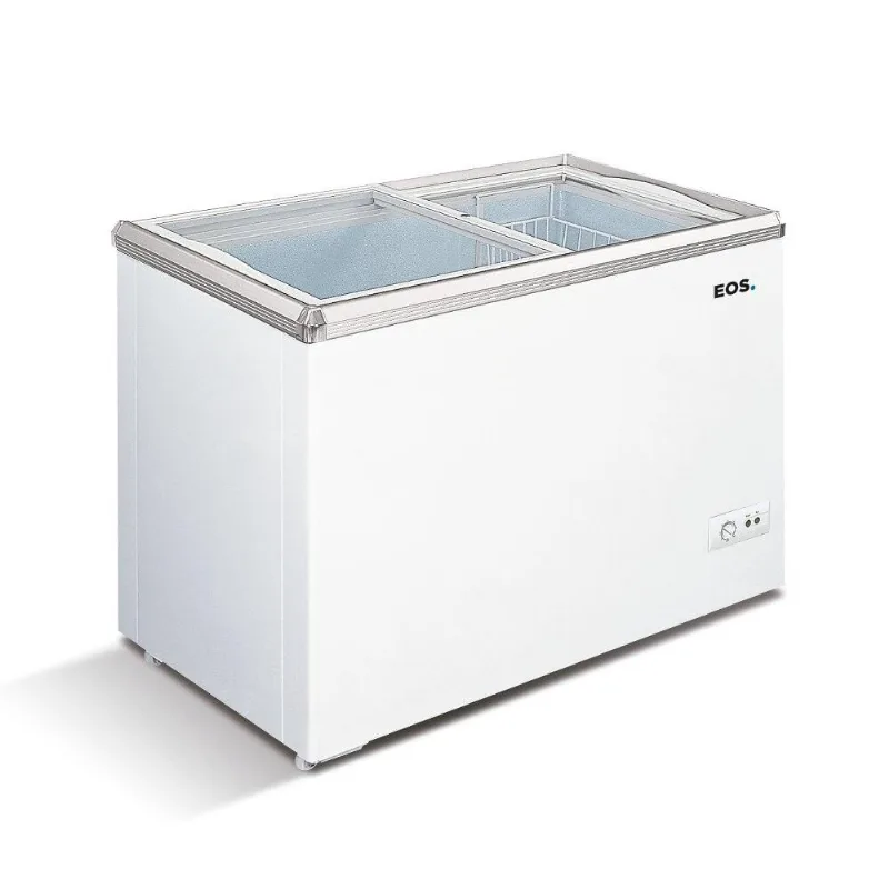 Freezer Expositor Horizontal eos 120 Litros Eco Gelo com Tampa de Vidro EEH120XX 110V
