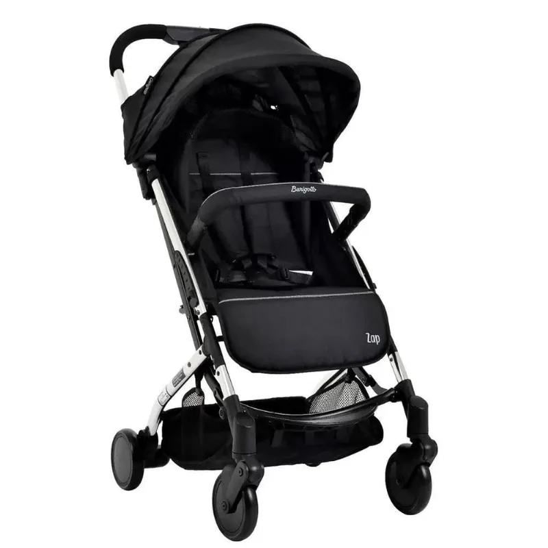 Carrinho de Bebê zap Metal Prata Burigotto Compacto Dobrável