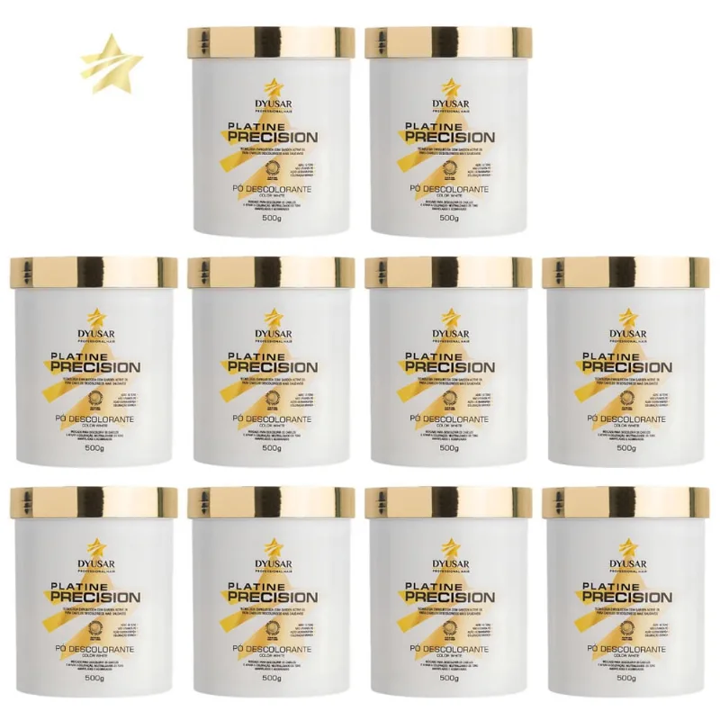 Kit 10 Pó Descoloante Precision Platine White Dyusar 500G