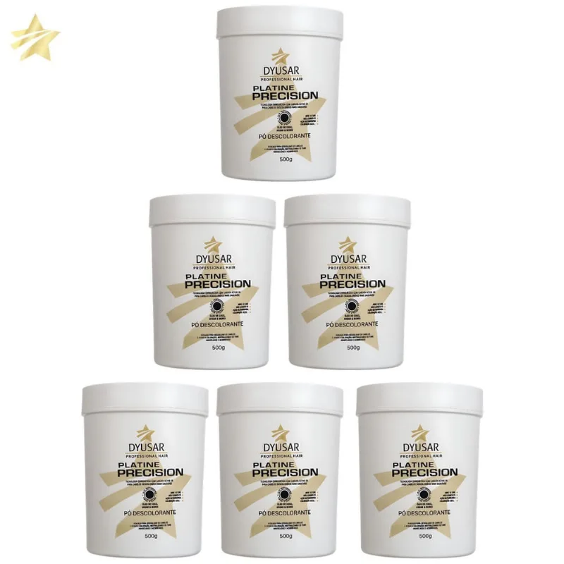 Kit 6 Pó Descoloante Precision Platine Blue Dyusar 500G