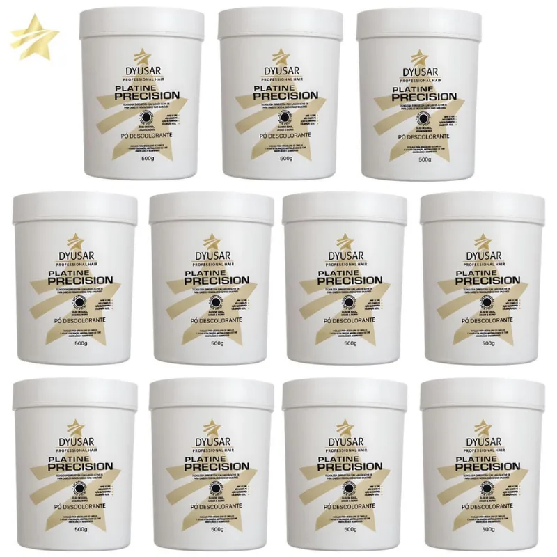 Kit 11 Pó Descoloante Precision Platine Blue Dyusar 500G