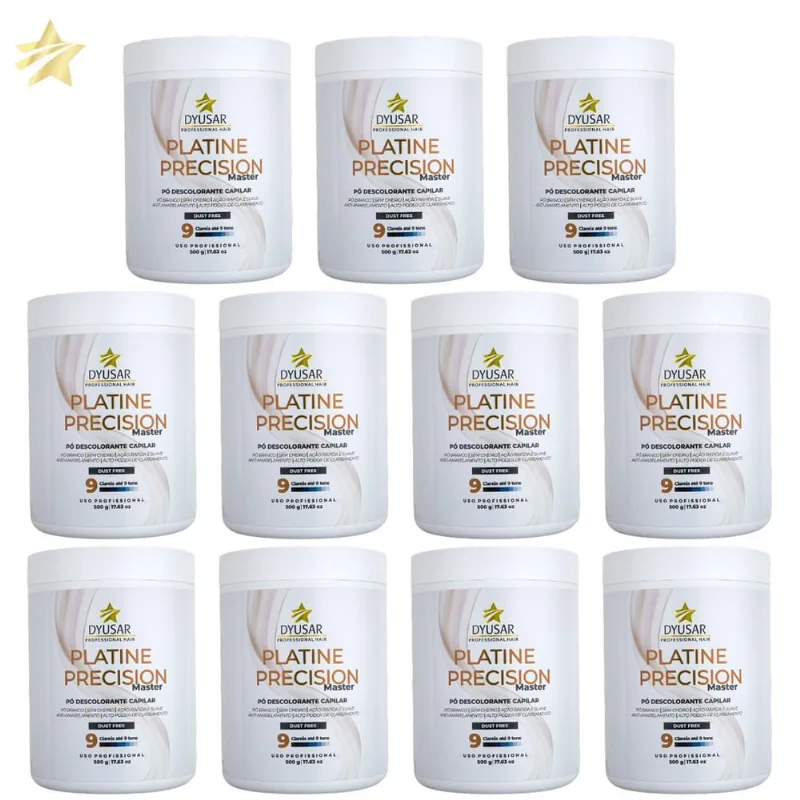 Kit 11 Pó Descolorante Precision Platine Master Branco 500G