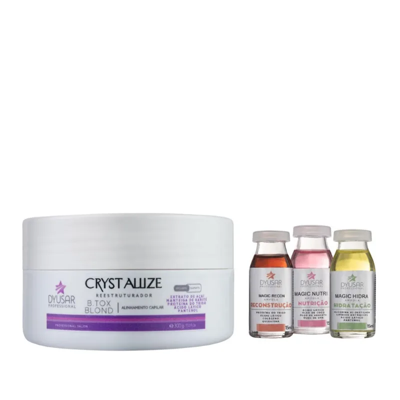 B. Tox Crystallis Blond 300G + Cronograma 3 Ampolas Dyusar
