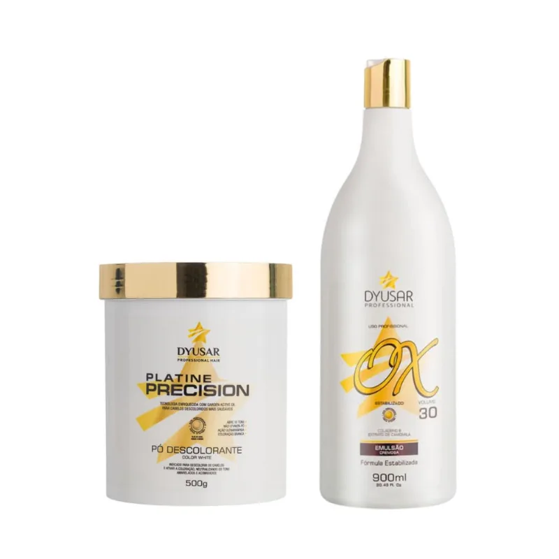 Kit 01 Pó Descolorante White 500G + 01 Ox 30 Volumes 900Ml