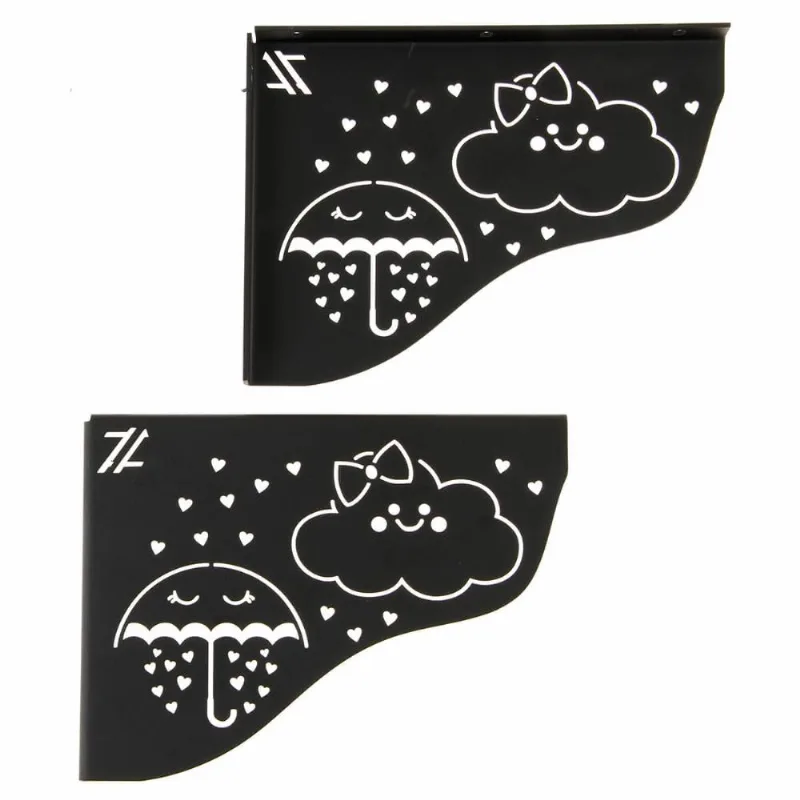 Par Mãos Francesas Pretas Decorativas Aço 20cm Chuva de Bençãos Zarg