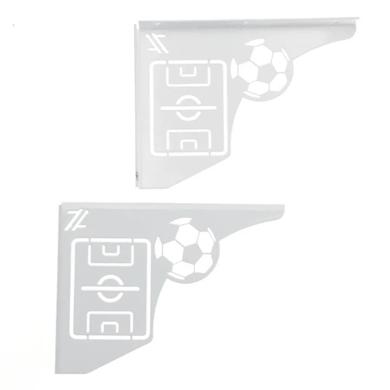 Mão Francesa Decorativa 20cm Campo de Futebol Aço Branco para Prateleira Zarg