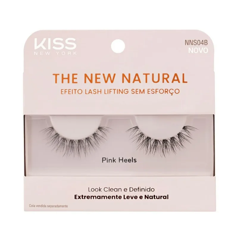 Cílios Postiços Kiss New York The New Natural Pink Heels NNS04B 1 Par