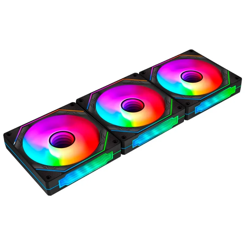 Kit 3x Fan 120mm Liketec Enigma Dark argb com Controle Remoto e Controladora, Sync mb, pwm